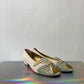 Andrea Pfister 80's white python leather toucan peep-toe shoes size 39