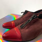 Ozbek 90's two-toned red suede loafers with zipper size 37
