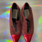 Ozbek 90's two-toned red suede loafers with zipper size 37