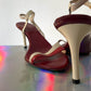 Donna Karan 90's red and white leather sandals with stiletto heels size 37