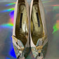 Andrea Pfister 80's white python leather toucan peep-toe shoes size 39