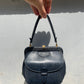 1950's vintage leather dark blue mini handbag