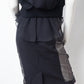 Jean Paul Gaultier for OVS 2016 black pencil skirt with mesh sides