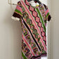 Emilio Pucci 70's graphic print shirt in pink, brown and green