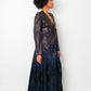 Dries van Noten silky dark blue pleated maxi skirt