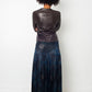 Dries van Noten silky dark blue pleated maxi skirt