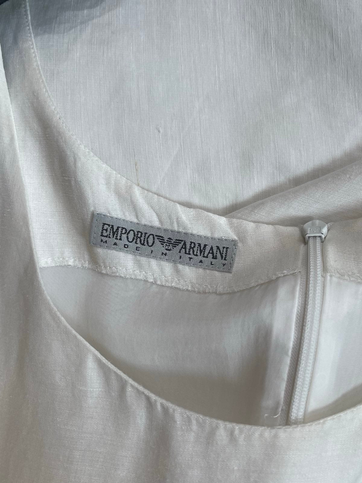 Emporio Armani 90's white long linen biased cut dress