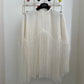 Maison Rabih Kayrouz  2000's fringe raffia-like asymmetric white knit top
