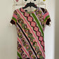 Emilio Pucci 70's graphic print shirt in pink, brown and green