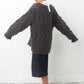 Issey Miyake FW 1994 Men’s chunky knit grey sweater with leather string detail