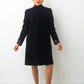 Prada FW 1999 black wool coat with leather details