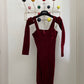 Complice 90's velvet bustier mini dress with matching sleeves