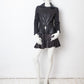Alexander McQueen SS 2003 black perforated leather pleated miniskirt