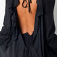 Ann Demeulemeester black silk tunic with open back