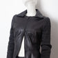 Armani 2000s black leather peplum jacket