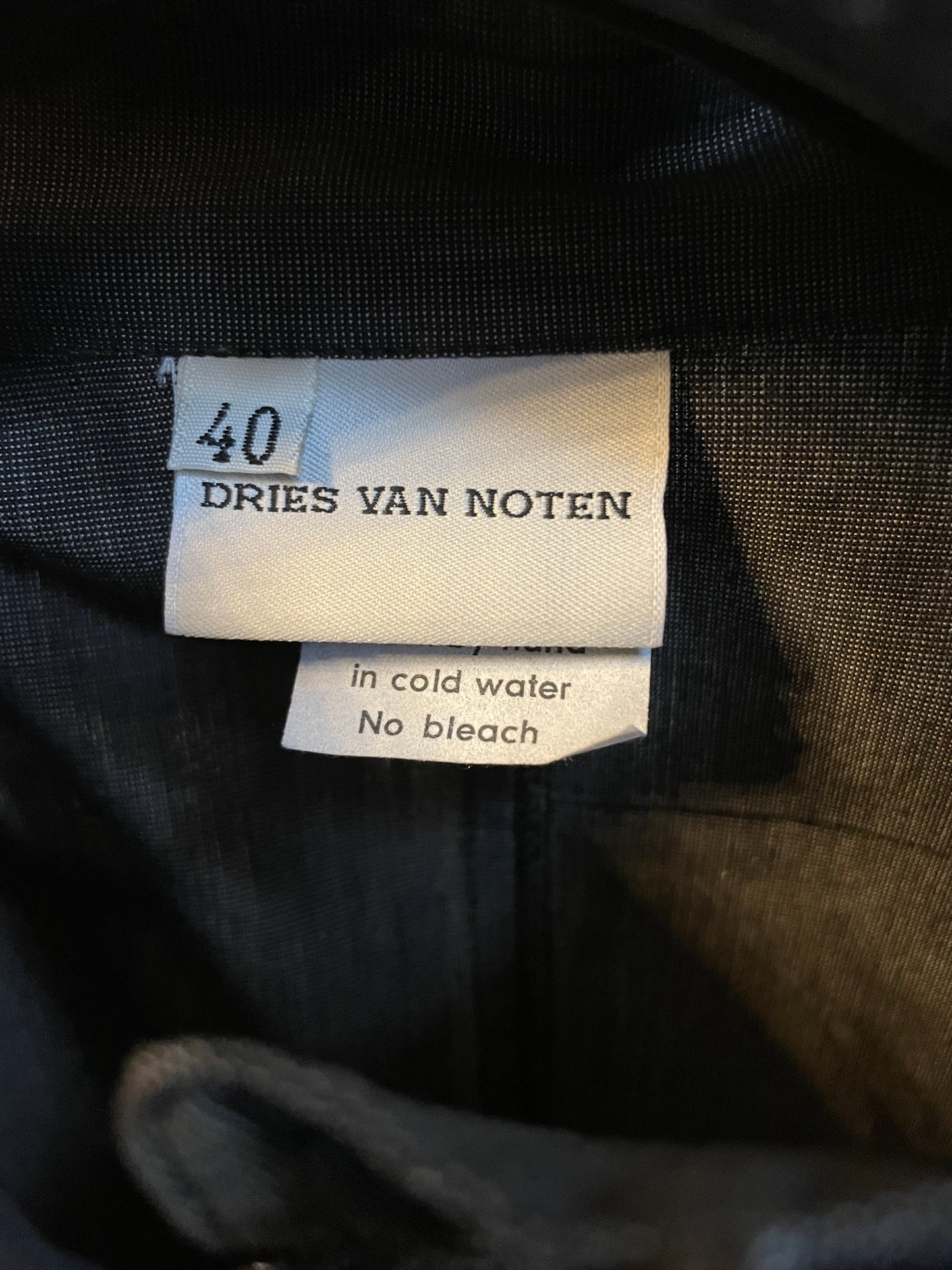 Dries van Noten 90's grey cotton shirt with 2 way zipper and mandarin collar