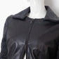 Armani 2000s black leather peplum jacket