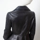 Armani 2000s black leather peplum jacket