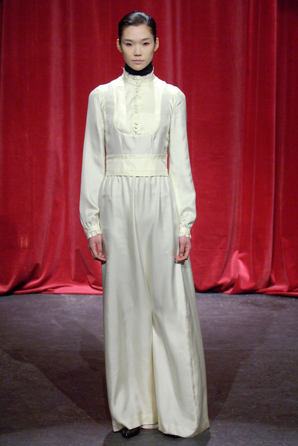 Veronique Branquinho FW 2006 ivory silk evening dress