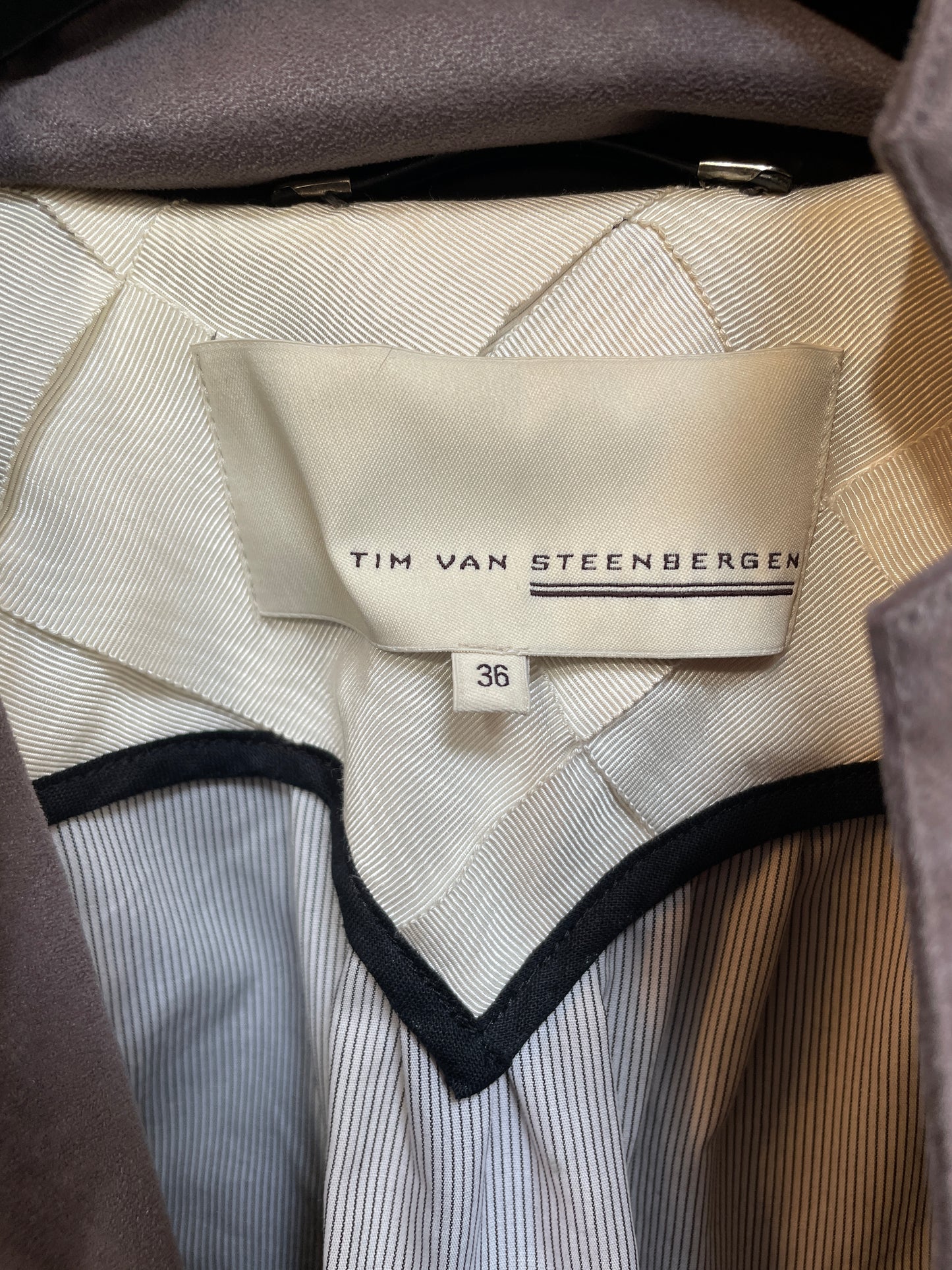 Tim van Steenbergen 2000's faux suede taupe draped blazer