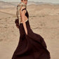 Céline SS 2017 aubergine jersey evening dress with open back
