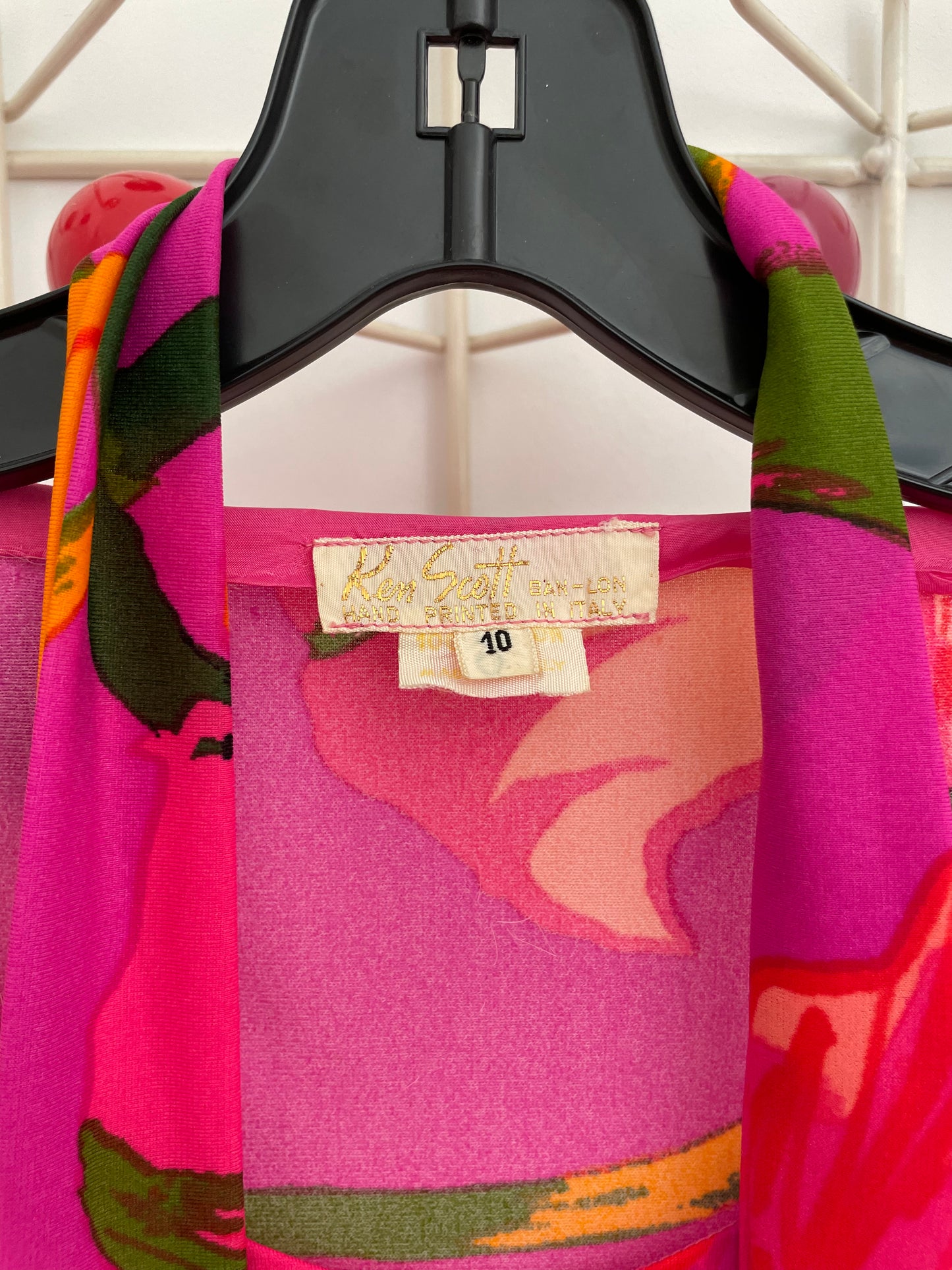 Ken Scott 70's flower print dress with matching belt/scarf