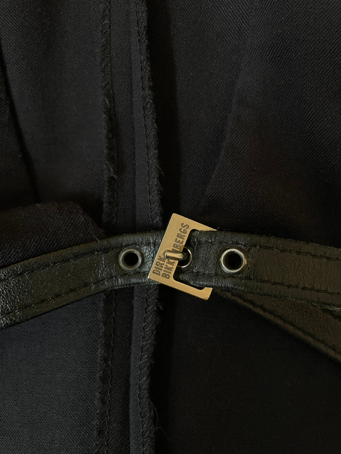 Dirk Bikkembergs 2000's low waist navy wool jumpsuit with open back and belt