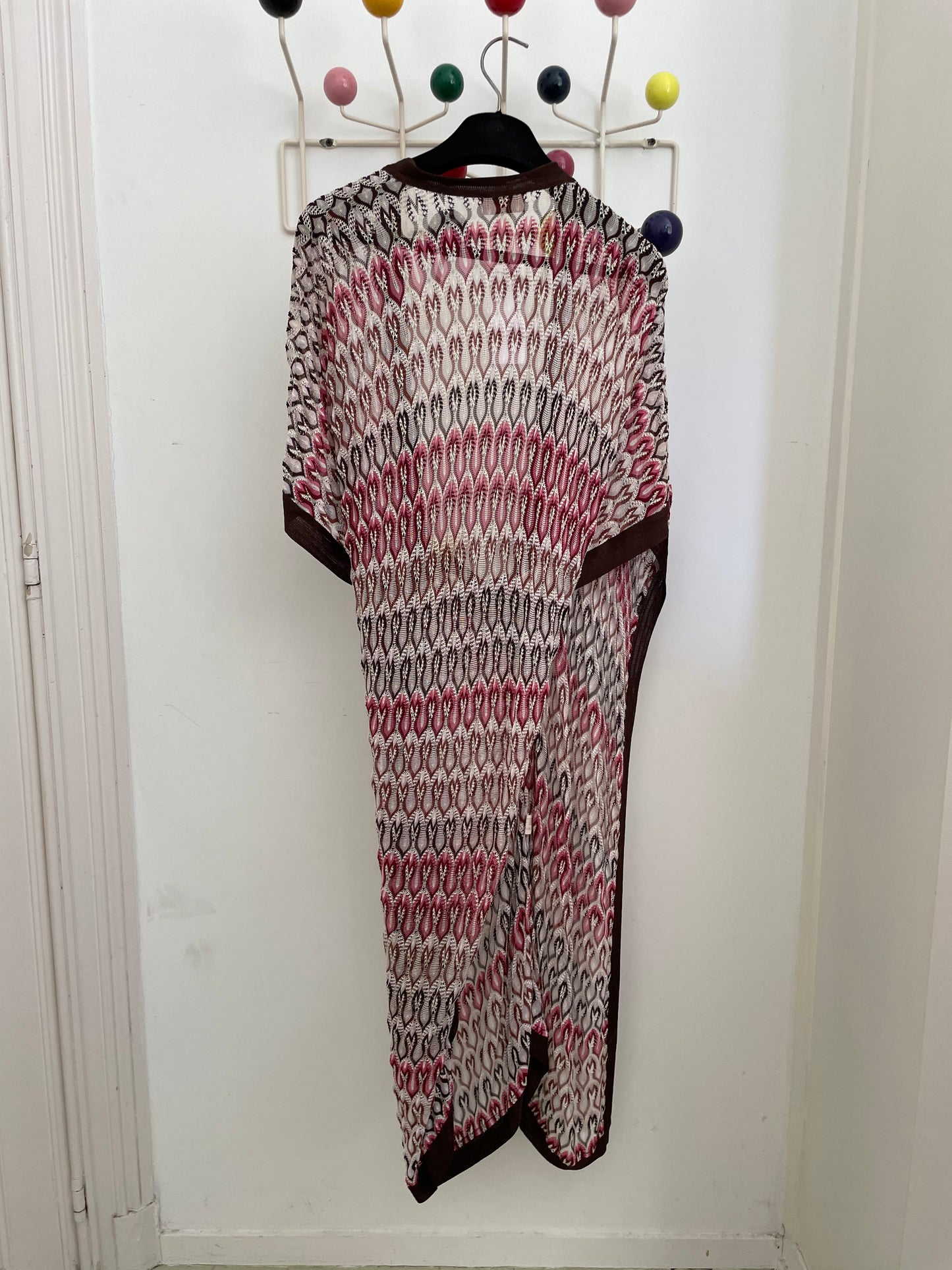 Missoni 90's knit wrap dress in shades of pink and brown