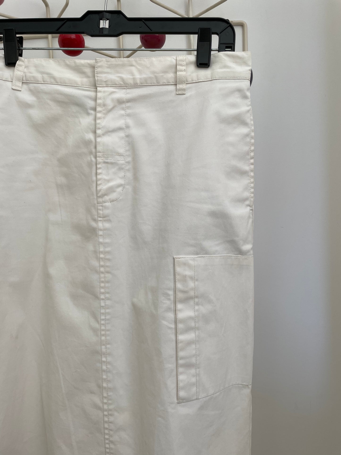DKNY 90's white cotton straight skirt