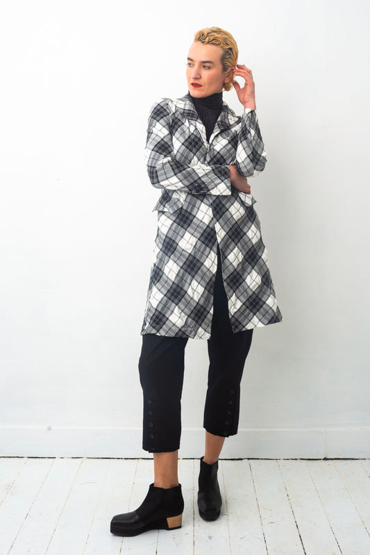 Comme des Garçons AD2010 checkered wrinkled black, grey and white jacket