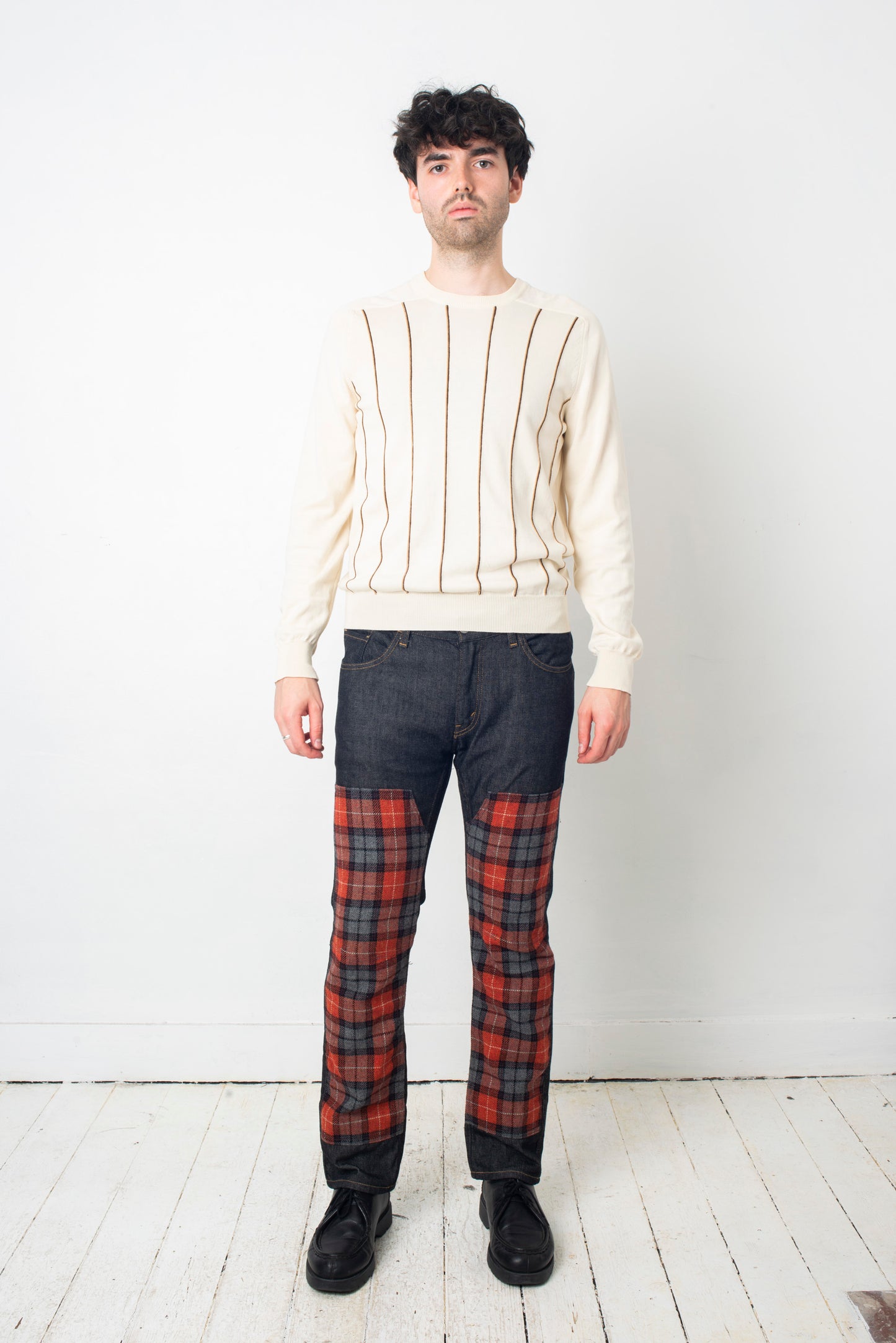 Junya Watanabe FW 214 patchwork denim trousers