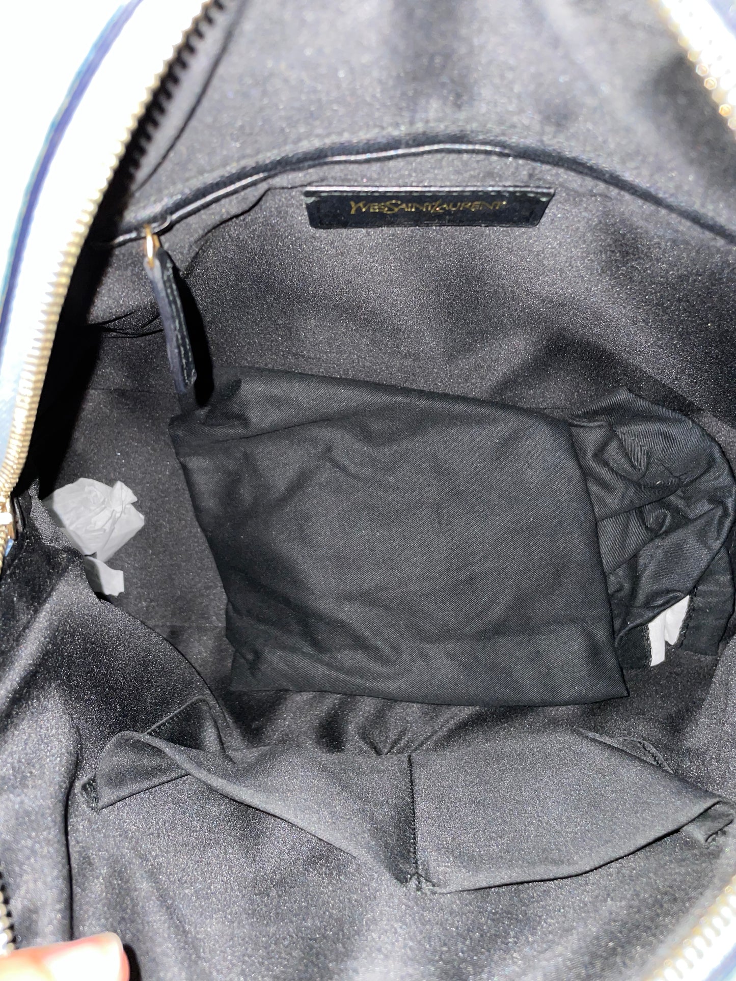 Yves Saint Laurent baby blue leather muse shoulder bag