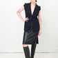 Krizia 80's black eel leather pencil skirt