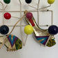 Andrea Pfister 80’s leather sandals in blue, purple and gold size 39