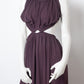 Céline SS 2017 aubergine jersey evening dress with open back