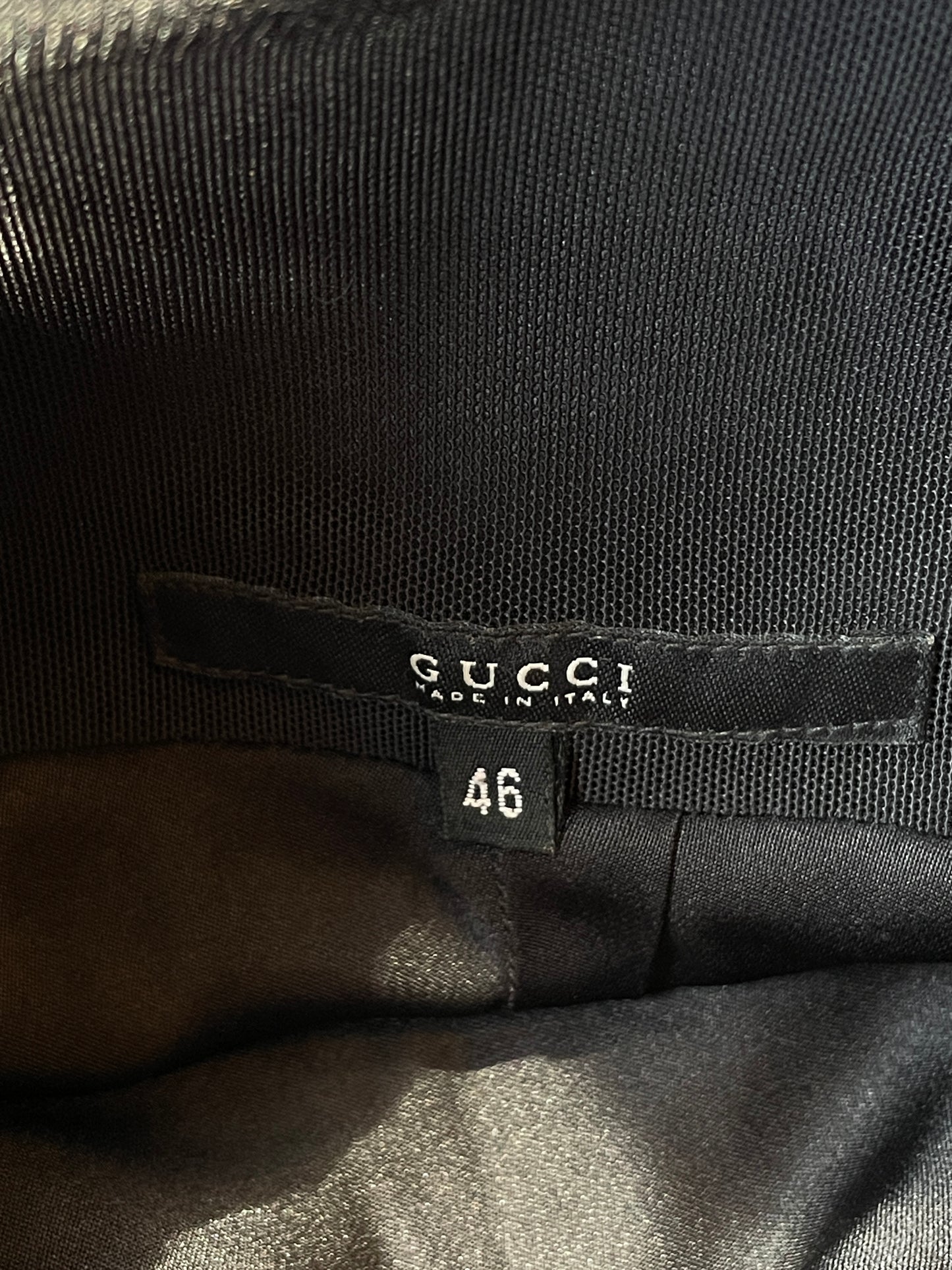 Gucci 2002 black silk bustier dress with plunged mesh back