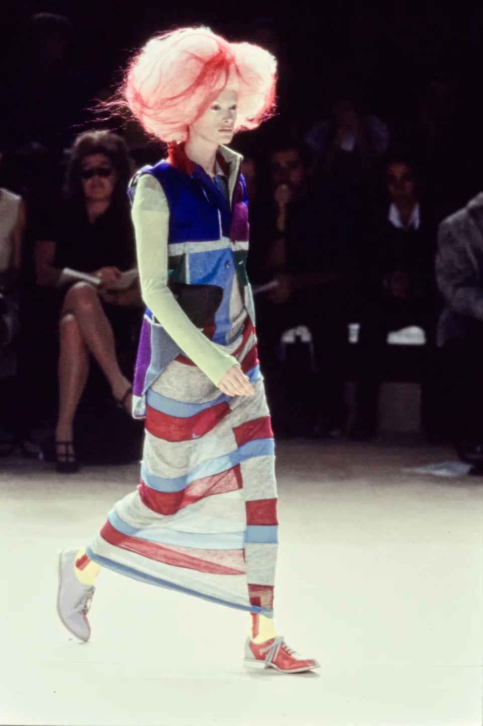 Comme des Garçons SS 1996 striped patchwork dress