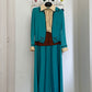 Roberta di Camerino 70's trompe l'oeil turquoise midi dress