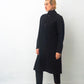 Comme des Garçons 90's black long light wool button down coat