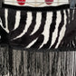 ZAZ 2000's zebra print belt / cape with beaded fringes