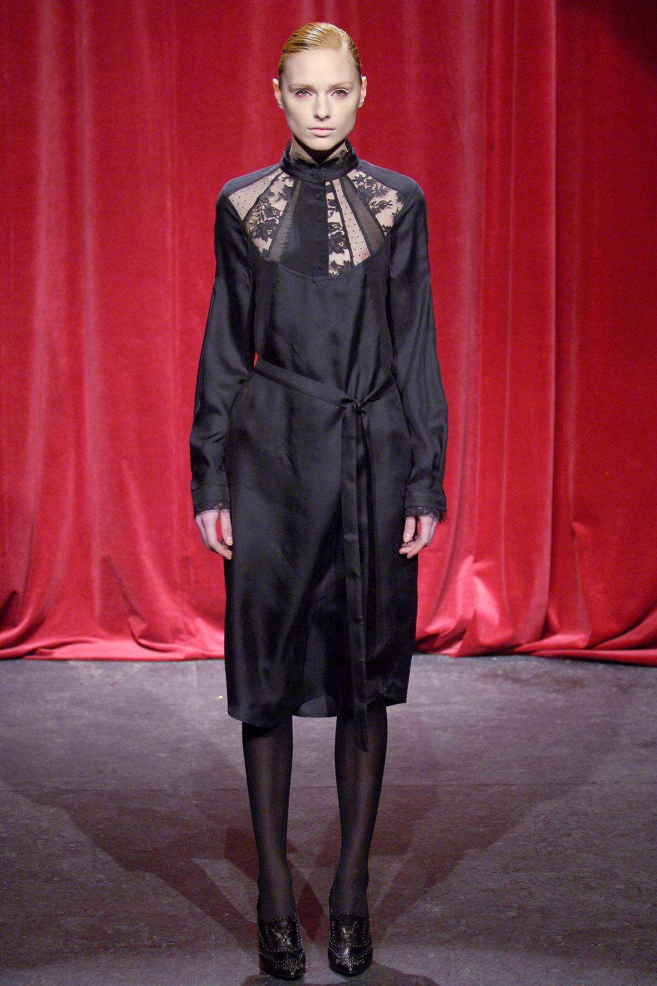 Veronique Branquinho FW 2006/2007 black silk and lace dress