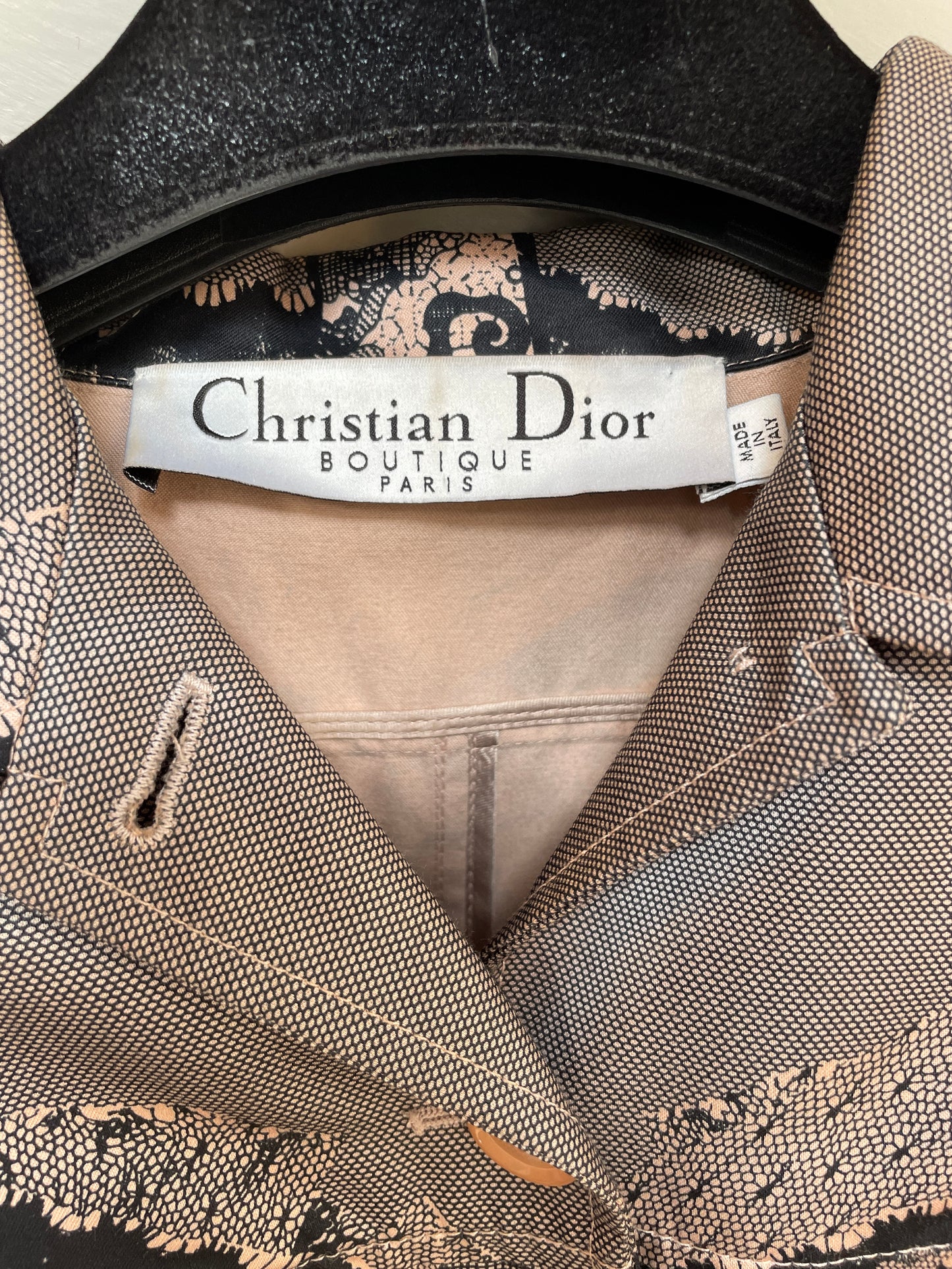 Christian Dior SS 2006 trompe l'oeil lace corset print pink and black jacket