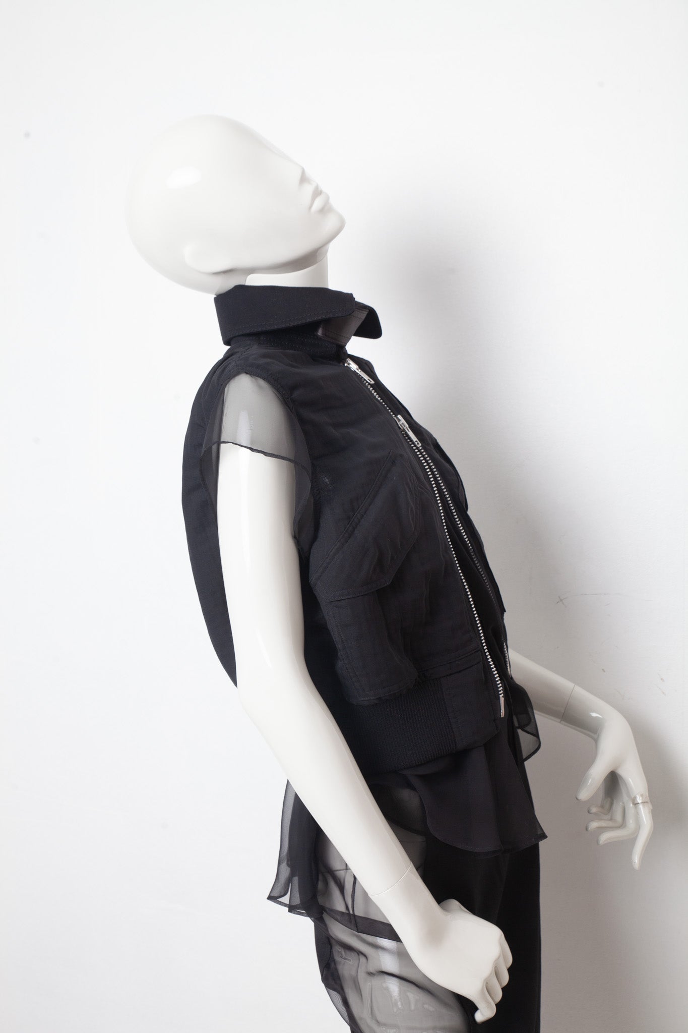 Sacaï SS 2015 double layered silk and cotton military gilet