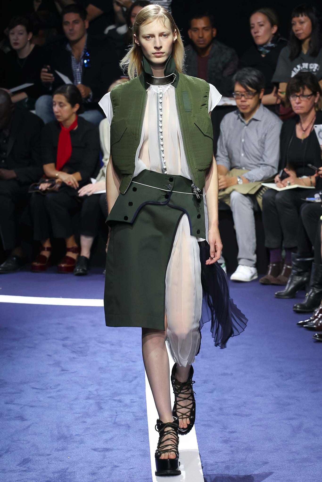 Sacaï SS 2015 double layered silk and cotton military gilet