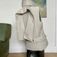 Prada 2000’s off-white nylon bodywarmer with removable fur collar and scarf