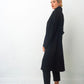 Comme des Garçons 90's black long light wool button down coat