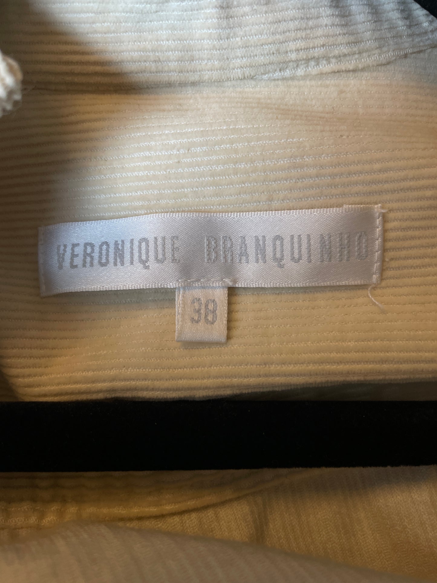 Veronique Branquinho FW 20002 cream corduroy shirt dress with belt