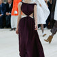 Céline SS 2017 aubergine jersey evening dress with open back