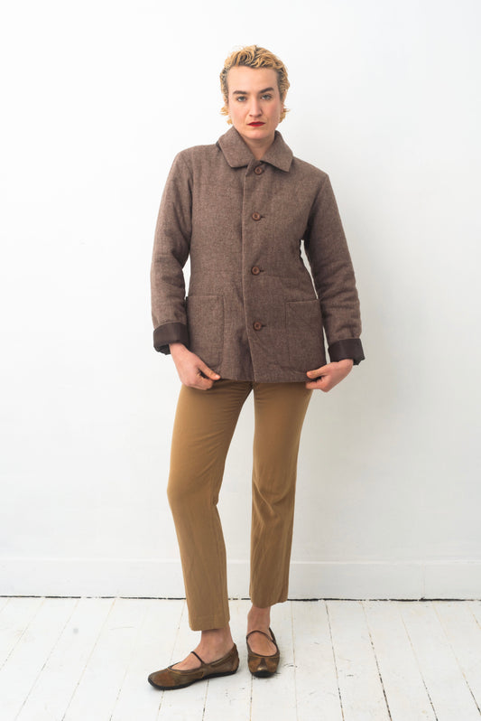 Issey Miyake Plantation 90’s reversible brown wool and padded nylon jacket