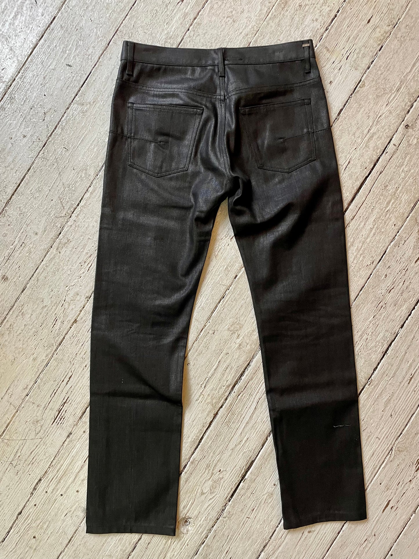 Dior by Hedi Slimane 2007 waxed black ultra skinny jeans